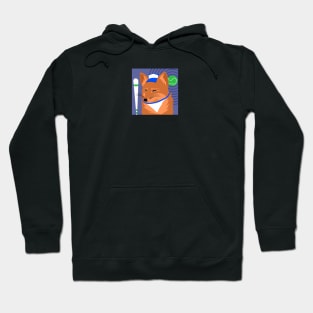 red fox character in cute box baseball Hoodie